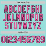 Custom Name and Number Baseball Jersey - Personalized Ice Blue Pink-Black Authentic Team Jersey Personalized Ice Blue Pink-Black