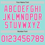 Custom Team Baseball Jersey with Personalized Name and Number - Ice Blue, Pink, White Authentic Design Personalized Ice Blue