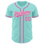 Custom Team Baseball Jersey with Personalized Name and Number - Ice Blue, Pink, White Authentic Design Personalized Ice Blue