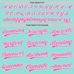 Custom Team Baseball Jersey with Personalized Name and Number - Ice Blue, Pink, White Authentic Design Personalized Ice Blue