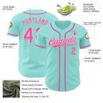 Custom Team Baseball Jersey with Personalized Name and Number - Ice Blue, Pink, White Authentic Design Personalized Ice Blue