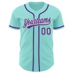 Customizable Ice Blue Purple White Baseball Jersey with Team Name and Number - Authentic Design Personalized Ice Blue Purple-White
