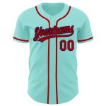 Custom Team Baseball Jersey - Personalized Ice Blue Red-Navy with Name & Number Personalized Ice Blue Red-Navy Authentic