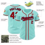 Custom Team Baseball Jersey - Personalized Ice Blue Red-Navy with Name & Number Personalized Ice Blue Red-Navy Authentic