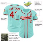 Custom Name and Number Authentic Baseball Jersey - Personalized Ice Blue Red-White Team Jersey Personalized Ice Blue Red-White