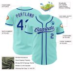 Custom Name Number Baseball Jersey - Ice Blue Royal White Authentic Team Jersey Personalized Ice Blue Royal-White Authentic