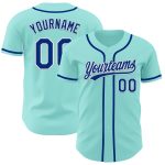 Custom Name Number Baseball Jersey - Ice Blue Royal White Authentic Team Jersey Personalized Ice Blue Royal-White Authentic