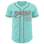 Custom Name and Number Baseball Jersey - Personalized Ice Blue White-Black Authentic Team Jersey Personalized Ice Blue White-Black