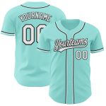 Custom Name and Number Baseball Jersey - Personalized Ice Blue White-Black Authentic Team Jersey Personalized Ice Blue White-Black