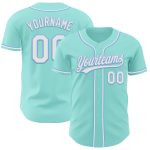 Custom Name and Number Baseball Jersey - Ice Blue and White Lightweight Authentic Team Jersey Personalized Ice Blue White-Light