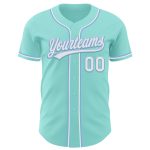 Custom Name and Number Baseball Jersey - Ice Blue and White Lightweight Authentic Team Jersey Personalized Ice Blue White-Light