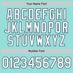 Custom Team Baseball Jersey - Ice Blue White-Navy - Personalized Name & Number Personalized Ice Blue White-Navy Authentic