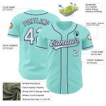 Custom Team Baseball Jersey - Ice Blue White-Navy - Personalized Name & Number Personalized Ice Blue White-Navy Authentic