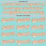 Custom Name and Number Authentic Baseball Jersey - Ice Blue White-Orange Personalized Team Apparel Personalized Ice Blue