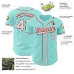 Custom Baseball Jersey - Personalized Ice Blue White-Red with Name & Number Personalized Ice Blue White-Red Authentic Baseball