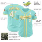 Custom Personalized Ice Blue and White-Yellow Baseball Jersey with Name and Number Personalized Ice Blue White-Yellow Authentic