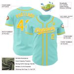 Custom Name and Number Baseball Jersey in Ice Blue Yellow-White | Authentic Team Design Personalized Ice Blue Yellow-White