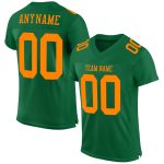 Custom Name and Number Kelly Green Bay Orange Mesh Authentic Football Jersey - Personalized Team Apparel Personalized Kelly