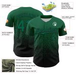 Custom Name and Number Personalized Baseball Jersey, Kelly Green Black 3D Gradient Design, Irregular Shape Authentic Style