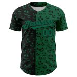 Custom Name and Number Rave Halloween Pumpkin 3D Pattern Kelly Green Baseball Jersey Personalized Kelly Green Black 3D Pattern