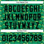 Custom Name and Number Authentic Baseball Jersey in Kelly Green with 3D Turtle Shell Pattern Design Personalized Kelly Green