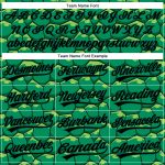 Custom Name and Number Authentic Baseball Jersey in Kelly Green with 3D Turtle Shell Pattern Design Personalized Kelly Green