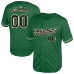 Custom Name and Number Personalized Kelly Green Authentic Baseball Jersey, Black-City Cream Mesh Throwback Design Personalized