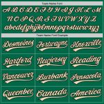 Custom Name Number Baseball Jersey - Personalized Kelly Green Black-Cream Authentic Throwback Design Personalized Kelly Green