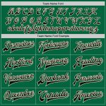 Personalized Kelly Green Varsity Letterman Bomber Jacket Black-Cream Full-Snap Personalized Kelly Green Black-Cream Bomber