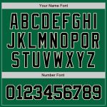 Custom Name Number Varsity Letterman Jacket Bomber in Kelly Green Black-Cream - Personalized Full-Snap Design for Teams Personalized