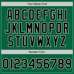 Personalized Two Tone Bomber Varsity Letterman Jacket - Kelly Green Black-Cream Full-Snap Personalized Kelly Green Black-Cream