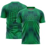 Custom Name Number Soccer Jersey Uniform - Personalized Geometric Shapes in Kelly Green and Black Personalized Kelly Green
