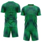 Custom Name Number Soccer Jersey Uniform - Personalized Geometric Shapes in Kelly Green and Black Personalized Kelly Green