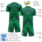 Custom Name Number Soccer Jersey Uniform - Personalized Geometric Shapes in Kelly Green and Black Personalized Kelly Green