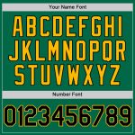 Custom Authentic Throwback Baseball Jersey - Kelly Green Black-Gold, Personalized Name & Number Personalized Kelly Green