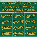 Custom Authentic Throwback Baseball Jersey - Kelly Green Black-Gold, Personalized Name & Number Personalized Kelly Green