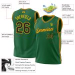 Personalized Authentic Basketball Jersey - Kelly Green Black-Gold Throwback Design Personalized Kelly Green Black-Gold Authentic