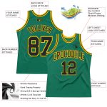 Custom Name and Number Personalized Black-Gold Kelly Green Basketball Jersey - Authentic Throwback Style Personalized Kelly