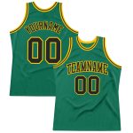 Custom Name and Number Personalized Black-Gold Kelly Green Basketball Jersey - Authentic Throwback Style Personalized Kelly
