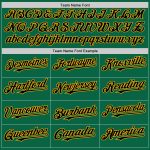Custom Name and Number Personalized Authentic Baseball Jersey Black-Gold Line Kelly Green Personalized Kelly Green Black-Gold