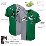 Custom Name and Number Baseball Jersey - Personalized Kelly Green Black-Gray Authentic Fashion Design Personalized Kelly