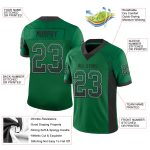 Custom Name & Number Football Jersey - Personalized Kelly Green Black-Gray Mesh Drift Fashion Personalized Kelly Green Black-Gray