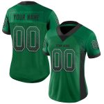 Custom Name & Number Football Jersey - Personalized Kelly Green Black-Gray Mesh Drift Fashion Personalized Kelly Green Black-Gray