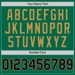 Custom Name Number Authentic Throwback Baseball Jersey - Personalized Kelly Green Black Old Gold Personalized Kelly Green