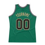 Custom Name Number Throwback Basketball Jersey in Kelly Green Black Old Gold - Authentic Team Jersey Personalized Kelly Green