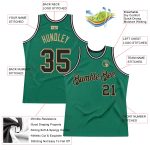 Custom Name Number Throwback Basketball Jersey in Kelly Green Black Old Gold - Authentic Team Jersey Personalized Kelly Green
