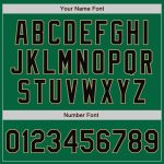 Custom Team Names and Numbers Kelly Green Black-Old Gold Varsity Letterman Bomber Full-Snap Jacket Personalized Kelly Green
