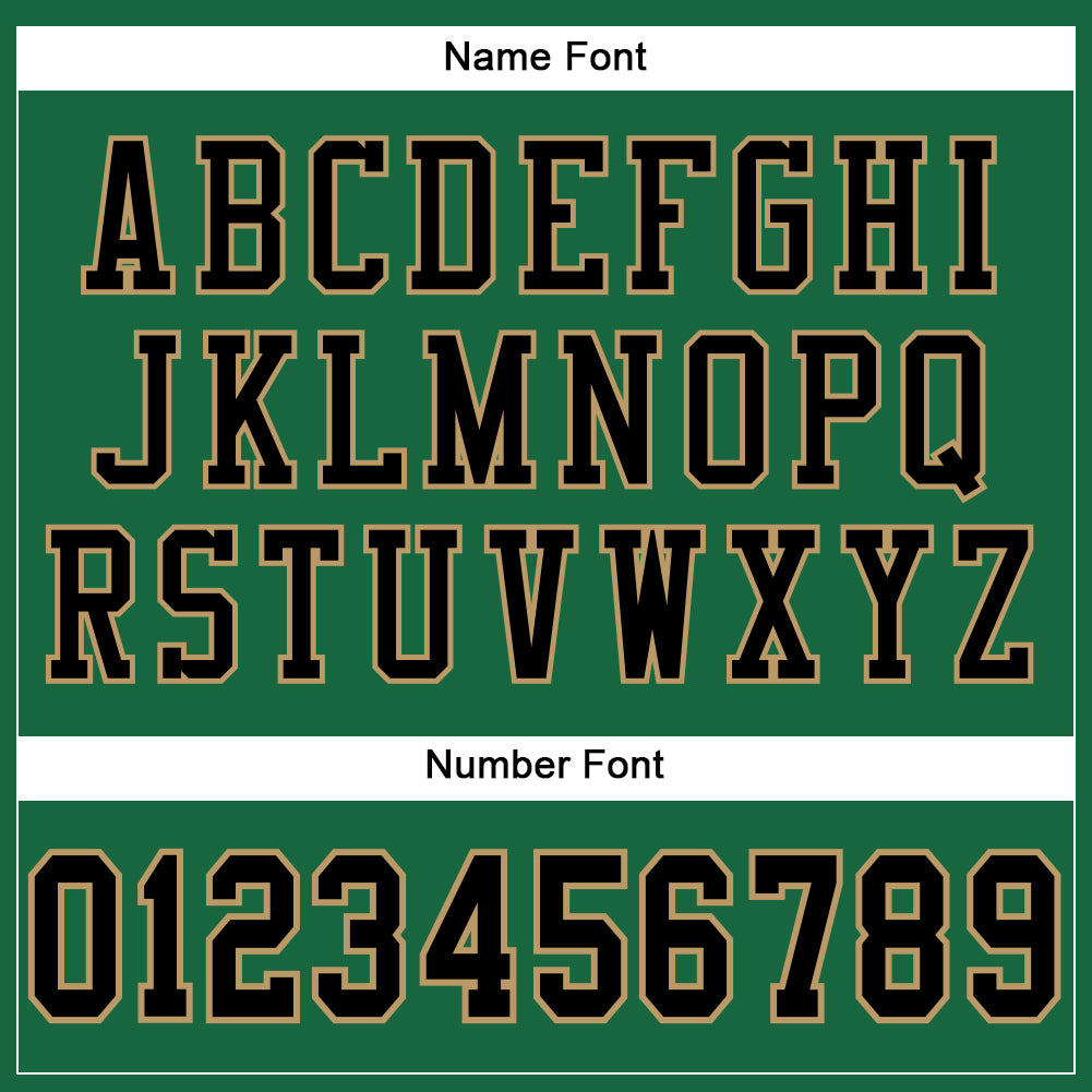 Personalized Kelly Green Black-Old Gold Mesh Authentic Football Jersey Team Custom Name and Number Custom Team Football Jersey with Personalized Name & Number - Kelly Green, Black, Old Gold Mesh Authentic Personalized Kelly - Image 4