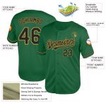 Custom Name Number Throwback Baseball Jersey - Kelly Green Black Old Gold Mesh Authentic Team Jersey Personalized Kelly Green