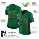 Custom Name and Number Kelly Green Black-Old Gold Drift Fashion Football Jersey - Personalized Team Apparel Personalized